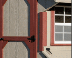 Buckskin Siding with Red Trim
