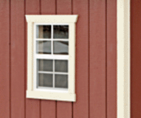 Red Siding with Beige Trim