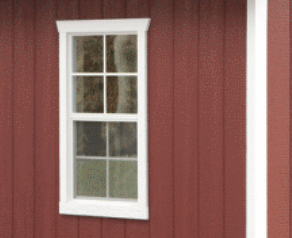 Red Siding with White Trim