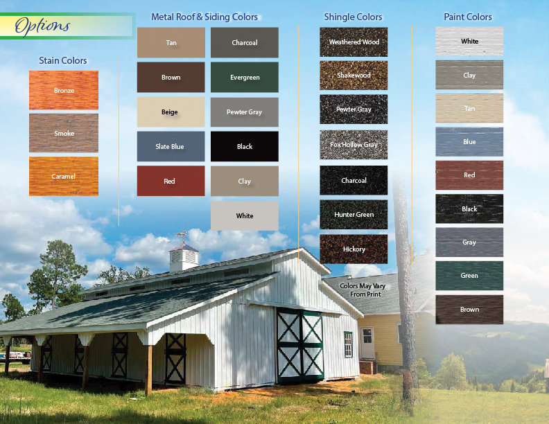 Customizations available for a garage style shed | Best sheds in Martinsburg, WV