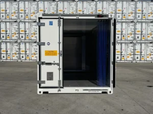 20 foot, 40 foot, standard, high cube, refrigerated container front view large door open