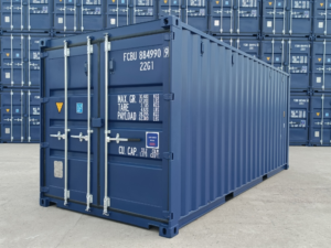 blue container 20 foot, 40 foot, standard, high cube