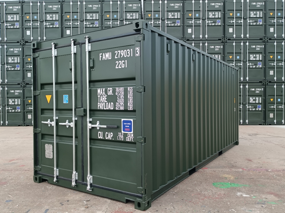 green container 20 foot, 40 foot, standard, high cube