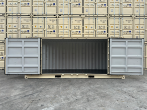 20ft open side container doors half open