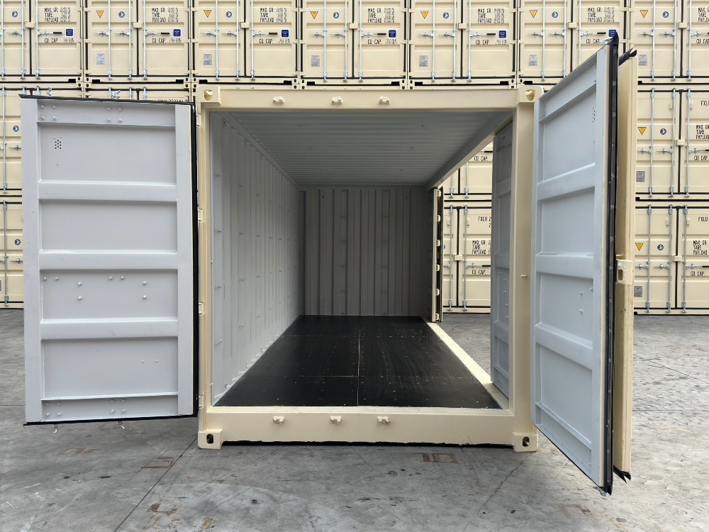 20ft open side container front view door open