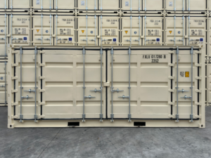 20ft open side container side view doors closed
