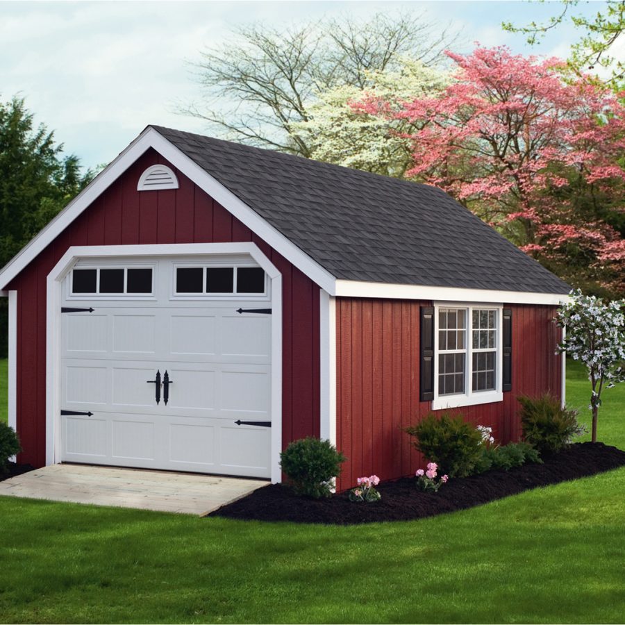 Classic Wood Garage red
