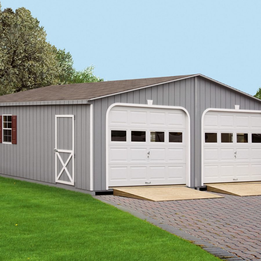 Wood Double Wide Garage